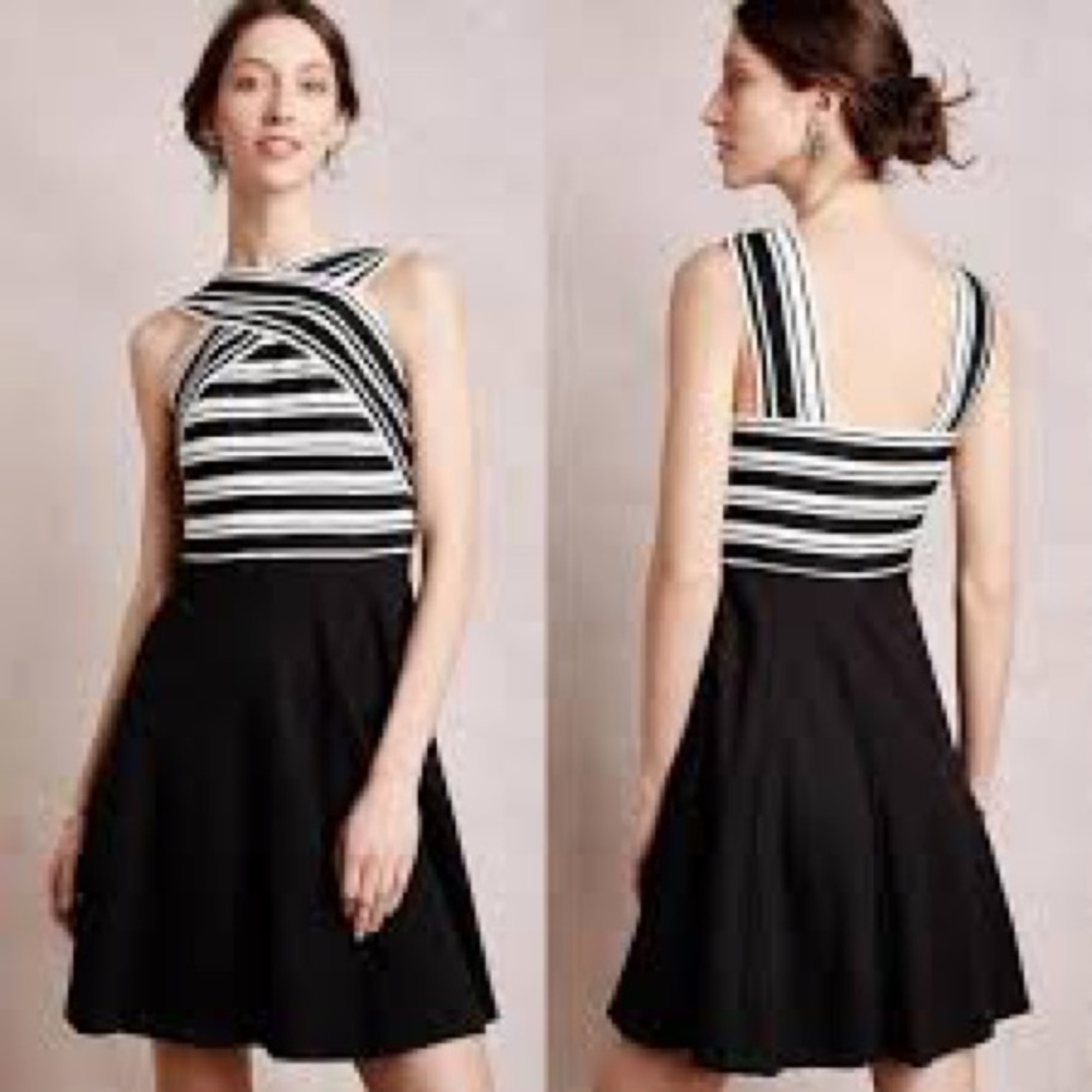 Anthropology Maeve Crosswire Flare Dress